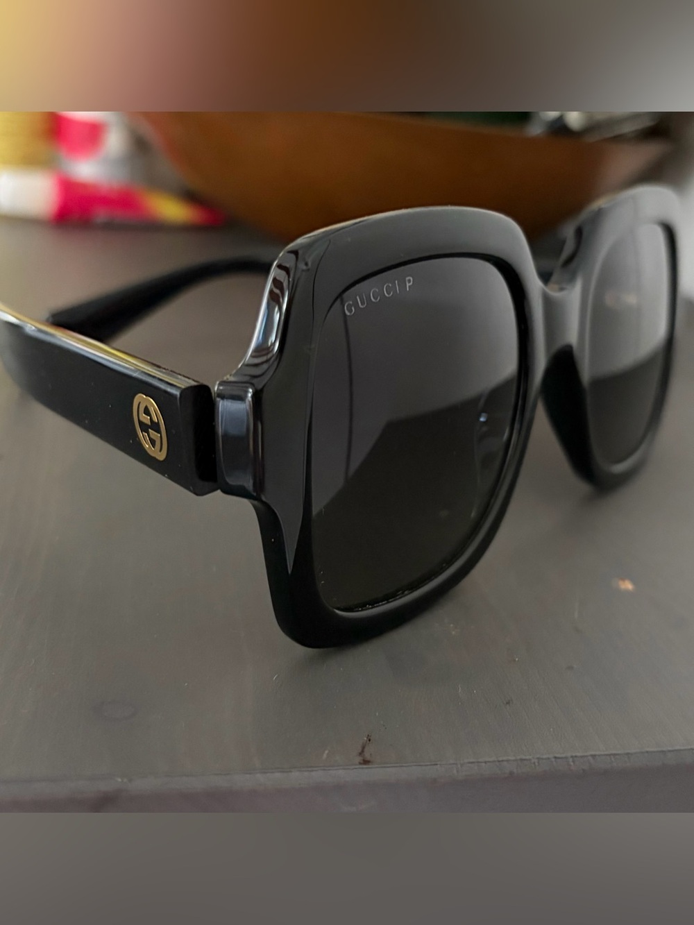 Gucci Black Oversized Square Women's Sunglasses